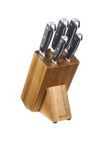 Conjunto Facas Profissionais 5 Peças Mundial + Cepo Madeira