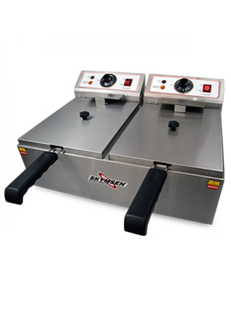 FRITADEIRA ELÉTRICA 2 CUBAS 11L OLEO INOX